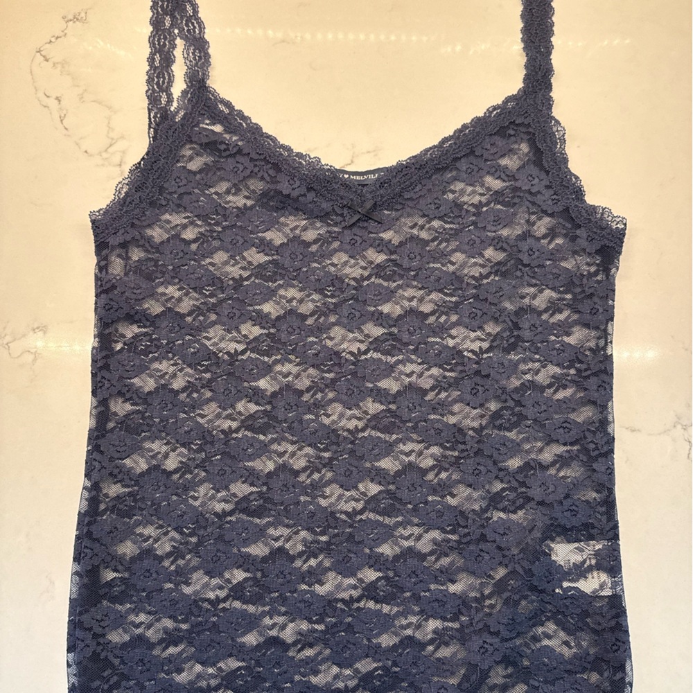Brandy Melville Navy Lace Top